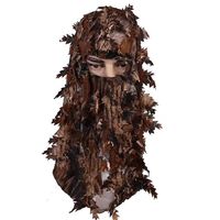 Casquette de camouflage en polyester avec masque intégré, motif feuille 3D, pour la chasse en extérieur, tactique, toutes saisons, Zhejiang Cnhuntingcamo/OEM