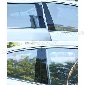 8PCS PC Mirror Car <b>Window</b> Pillar Protection Trim <b>Cover</b> Gloss Black for Nissan Qashqai 2016 2017 2018 2019 2020 2021 - Product Image 3