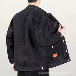 Nouveau Style Blouson <span class=keywords><strong>en</strong></span> <span class=keywords><strong>Jean</strong></span> pour <span class=keywords><strong>Homme</strong></span> Automne Col Revers Rétro Effet Usé Grande Taille Ample Haute Qualité Tendance Mode - Product Image 5