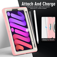 [Étui pour tablette robuste] Étui pour tablette antichoc anti-rayures rose Tpu Pc Kickstand pour Ipad Mini 6 8.3 pouces 2021 étui pour enfants