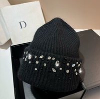 Bonnet tricoté personnalisé avec logo, bonnet chaud en jacquard de haute qualité avec strass, bonnet tricoté avec logo personnalisé