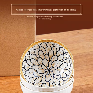 Juego de Vajilla de Porcelana Azul y Blanca con Diseño de Plantas, Vajilla Desechable de Cerámica, Juego de Tazones con Flores para Fiestas - Product Image 4