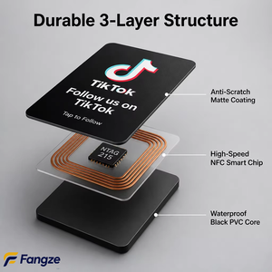 Kartu Ulasan Google NFC NTAG215 yang Dapat Diprogram dengan Kode QR, Tahan Air, Kartu Bisnis <span class=keywords><strong>YouTube</strong></span> TikTok Facebook OEM ODM - Product Image 4
