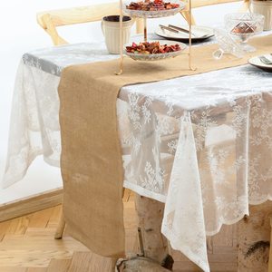 Camino <span class=keywords><strong>de</strong></span> Mesa JIAHE Ecológico 100% <span class=keywords><strong>Yute</strong></span>, Decoración <span class=keywords><strong>de</strong></span> Comedor Larga, <span class=keywords><strong>Mantel</strong></span> <span class=keywords><strong>de</strong></span> Arpillera Marrón para Niñas, Cubierta Perfecta - Product Image 1