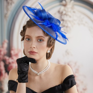 Phụ Nữ Của Thanh Lịch Cổ Điển <span class=keywords><strong>1920S</strong></span>-1950S Thời kỳ Lông Khăn Mặt Mũ Mềm Fascinator Mũ Cho Đám Cưới Prom Theo Chủ Đề Bên - Product Image 4