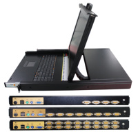 19 inci 8 Port KVM Switch Keyboard Video Mouse Server PS/2 VGA USB Multi Channel TFT 300nits Stok Tersedia
