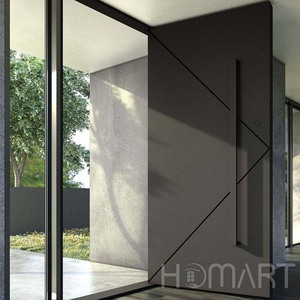 Grande porte de sécurité pivotante à double entrée en aluminium moderne fabriquée en Chine pour les entrées de maison Porte d'entrée blindée extérieure - Product Image 2