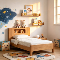 Étagère murale en bois avec barrière de sécurité pour les livres des enfants, chambre d'enfant, coin lecture, salle de classe, décoration de la maison
