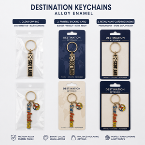 Collection de porte-clés en alliage émaillé avec nom de destination : Écosse, San Andrés – Cadeau souvenir, vente en gros, logo personnalisé - Product Image 5