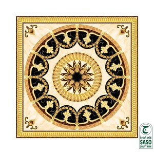 Baldosa de Alfombra de Lujo GUCI, Cristal Pulido, Brillante, Estilo Real Dorado, Patrón de Parqué - Product Image 3