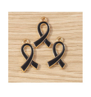 Alliage métallique émaillé, ruban de sensibilisation au cancer du sein, pendentif à breloque, ornement pour collier, bracelet, boucle d'oreille, fabrication artisanale de bijoux
