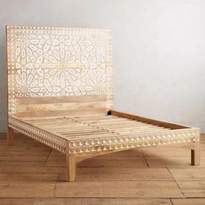 Contemporary Mango Wood King Size <b>Bed</b> Solid Wood <b>Frame</b> Natural Hardwood <b>Bed</b> for Premium Bedroom Furniture Export Quality - Product Image 4
