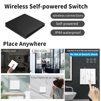 SIXWGH Intelligenter kabelloser Schalter RF433Mhz Selbstversorgender Tasten-Wandpaneel-Fernbedienung Lichtschalter Wasserdichte