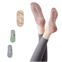 Chaussettes de yoga et de Pilates pour femmes, logo personnalisé, antidérapantes, avec sangle, coton, coupe basse, respirantes, tricotées, été