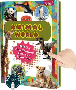Libro di apprendimento per l'educazione precoce dei bambini curiosi modalità intelligenti del mondo animale parlante inglese interattivo - Product Image 1