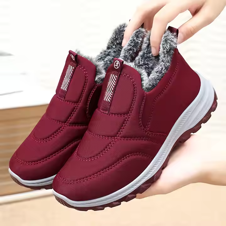 chinese dress ladies Women Winter Soft Leather Pure Color Flat Ankle Boots main image 1