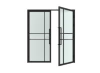 Porte intérieure en acier de style européen personnalisée, simple ou double vitrage, pour villas modernes, ouverture à gauche, forgée