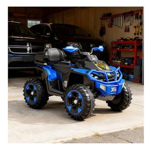 Voiture à pédales pour bébé à double propulsion électrique, haute puissance, avec système de lecture MP3 USB, activation par MP3, carrosserie bleue renforcée pour une robustesse accrue - Product Image 1