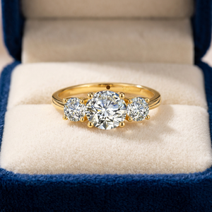 มินิ 7 มอยส์ซาไนต์เพชรแท้ ทอง 14K แหวนหมั้น แหวนแต่งงาน เครื่องประดับชั้นดีสำหรับผู้หญิง - Product Image 3
