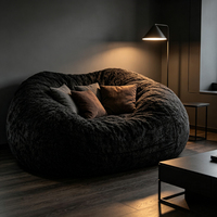 Fauteuil pouf géant moderne et moelleux, canapé lounge en peluche douce effet nuage, housse amovible, grand pouf de sol confortable pour le salon