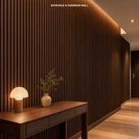 Panneaux muraux en WPC modernes pour l'intérieur et l'extérieur, revêtement en bois composite plastique pour la décoration de villas, hôtels et bureaux