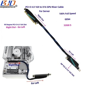 90 derece açılı PCIE 16X PCI-E 4.0 X16 grafik kartı <span class=keywords><strong>GPU</strong></span> yükseltici uzatma kablosu örgülü örgü 0.4M 0.5M 0.6M 0.8M AI sunucu için - Product Image 3