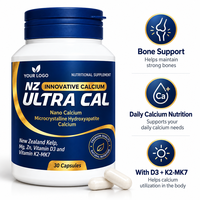 Capsules d'hydroxyapatite de calcium nano, vitamines D3 K2 MK7, marque privée OEM, complément alimentaire pour la nutrition osseuse, vente en gros, usine B2B