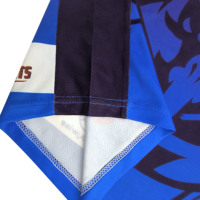Jersey Hoki Es Kiwi Storm Full Print Buatan Cina, Biru Hitam Putih Blok, Bahan Polyester Bernapas, Pakaian Pertandingan Tim Liga Kustom