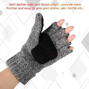 Gants d'hiver unisexe en laine, accessoires Convertible, sans doigts, à <span class=keywords><strong>rabat</strong></span>, pare-bijoux, doublure isolante, 3M, - Product Image 5