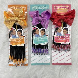 Nuovo Arrivo: Coda di Cavallo Intrecciata per Bambine con Perline e Fiocco, Alta Qualità, Perline Colorate Luccicanti per Bambine - Product Image 1