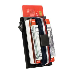 Casekey Custom Color Anti-theft Aluminum Business Cardholder <b>Rfid</b> Automatic <b>Wallet</b> Smart Metal <b>Wallet</b> with Elastic Band <b>for</b> <b>Men</b> - Product Image 5