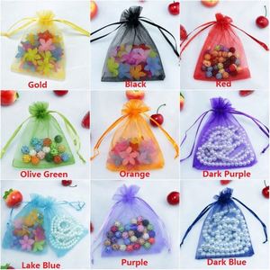 Sac en organza noir en gros Loonde pour bijoux/cosmétiques/chaussures, sac d'emballage promotionnel, sac cadeau à cordon, sac en organza - Product Image 4