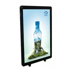 직사각형 LCD 화면 비디오 플레이어 인간 걷기를위한 배낭 광고판 광고 라이트 박스