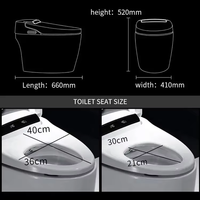 WC intelligent monobloc de luxe en céramique, à fixation au sol, avec chasse d'eau cyclonique, télécommande incluse et fonction chauffante