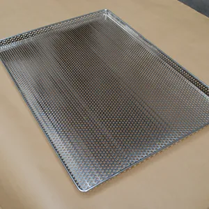 stainless steel 600X400mm Aluminum Perforated Bake Tray Set Non Stick Bread Pan Baking Trays for food baking drying tools