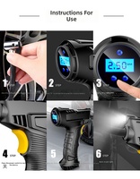 Pompe à air intelligente sans fil en ABS pour voiture, gonfleur de pneus portable avec mesure de pression pour usage domestique et automobile