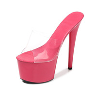 Chaussures à talons hauts en gros directement de l'usine, multicolores, talons hauts de 17 cm, talons hauts de haute qualité, pantoufles à talons hauts pour femmes