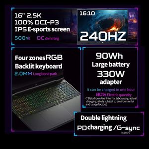 Ordinateur <span class=keywords><strong>portable</strong></span> de gaming d'occasion 16 pouces, <span class=keywords><strong>PC</strong></span> <span class=keywords><strong>gamer</strong></span> neuf, i5 14500HX - Product Image 3