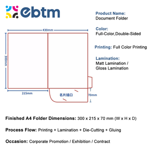 Individuell Bedruckte <span class=keywords><strong>A4</strong></span> Visitenkarten-Präsentationsmappe mit Folienkaschierung - Product Image 5