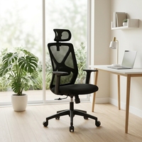 Chaise de bureau en maille avec dossier réglable et fonction ergonomique multifonctionnelle