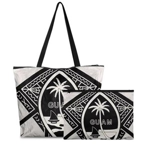 Guam <b>Pattern</b> Women Versatile Carryall Dropship POD Dupont <b>Paper</b> Sets 2pcs Shoulder Bag Polynesian Style Durable Handbag for Lady - Product Image 1