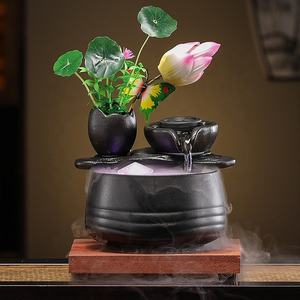 Creativo cinese Zen <span class=keywords><strong>giardino</strong></span> stile acqua che scorre ornamenti <span class=keywords><strong>da</strong></span> tavolo in ceramica fontana acqua Feng shui cascata fontana con palla - Product Image 3