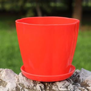Mini <b>Plant</b> With Saucer,Decorative <b>Plastic</b> Gardening Flower Pot 9*8*6Cm - Product Image 4