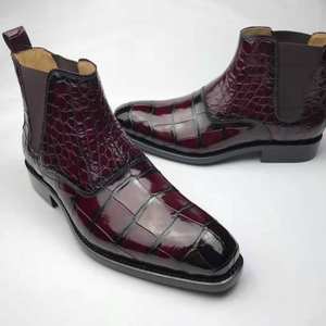 Goodyear populaire robes élégantes alligator hommes chaussures en cuir de crocodile Chelsea bottes hommes affaires bureau fête bottes pour hommes - Product Image 5