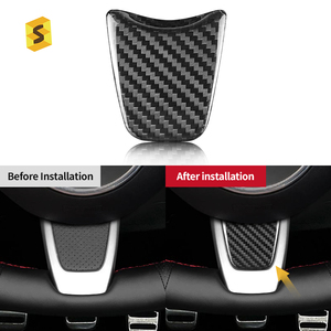 Cubierta Decorativa para Volante Shasha de Fibra de Carbono Real, Accesorios Interiores para Fiat 500 <span class=keywords><strong>Abarth</strong></span> 2012 2015 2016 2019 - Product Image 2