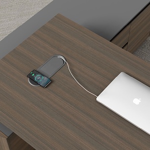 Nuova Scrivania Direzionale a L in MDF Melaminico E1 con Ricarica Wireless e Serratura a Impronta Digitale - Product Image 4