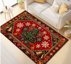 Vintage Bohemian Christmas <b>Rug</b> Soft Bedroom <b>Bedside</b> Carpet Entryway Holiday Floor Decor Mat - Product Image 6