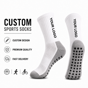 Factory <b>Custom</b> Sports <b>Grip</b> <b>Socks</b>, Basketball Running Football Crew <b>Socks</b> with Anti Slip Cushion Design - Product Image 1