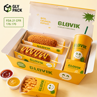 Boîte à Corndog en Papier Kraft Personnalisée Imprimée en Gros, Plateau à Hot-Dog pour Corndog Coréen, Emballage à Emporter pour Traiteur
