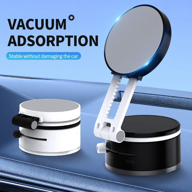 Stable Universal Home Office Magnetic Phone Holder Stable Vacuum Adsorption Suction Foldable Bracket for Car Mobile Screen Desk